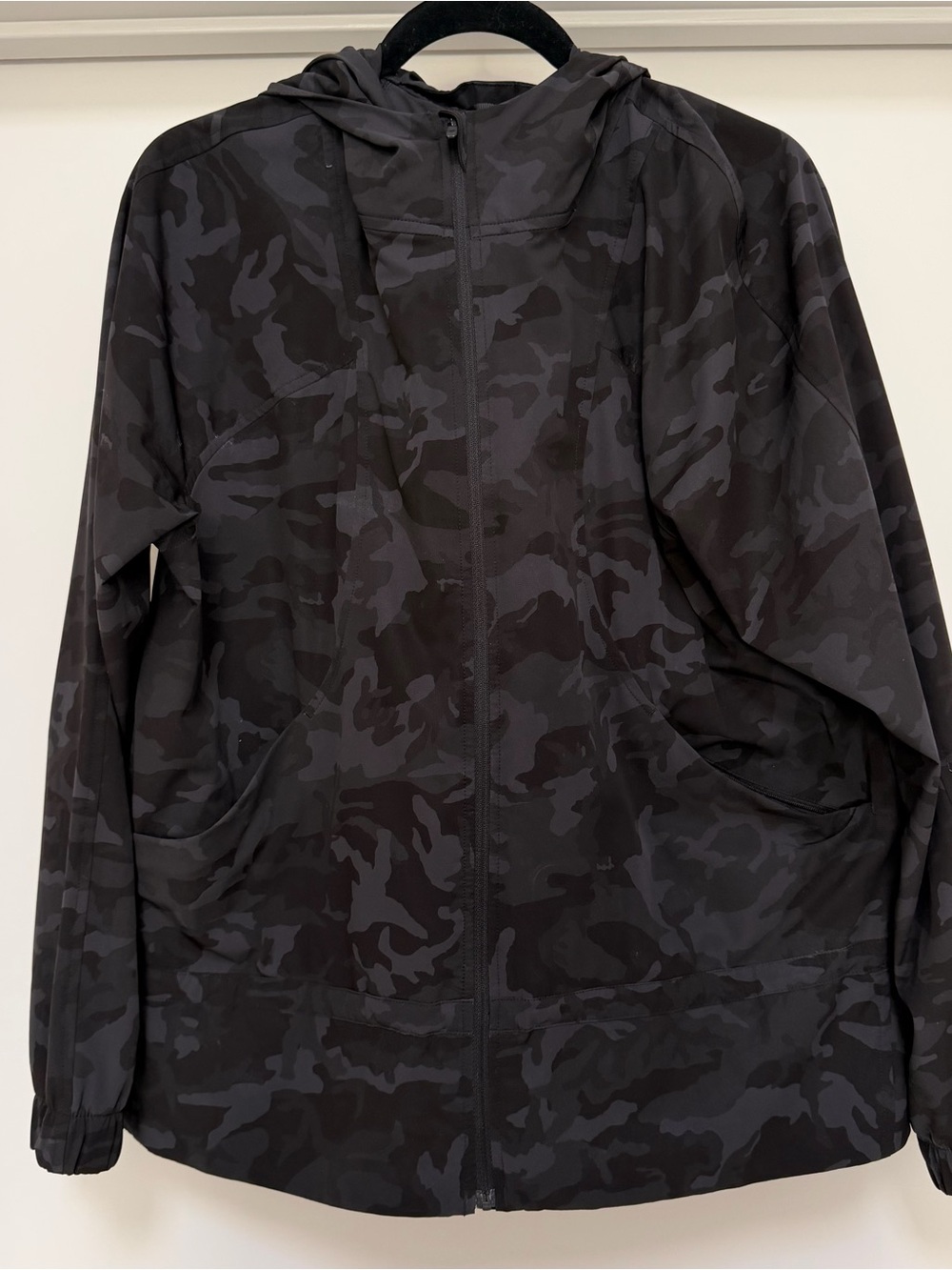 lululemon athletica Black & Charcoal Camouflage Hooded Jacket